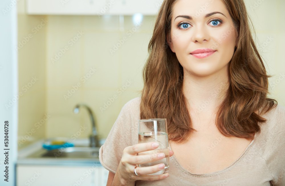 Woman with water glass Woman with water glass
