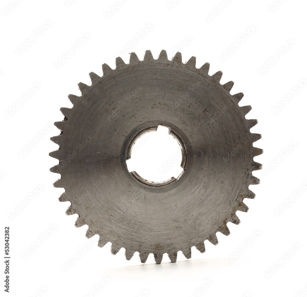 Steel cogwheel on white background Steel cogwheel on white background