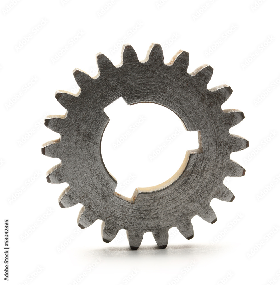 Steel cogwheel on white background Steel cogwheel on white background