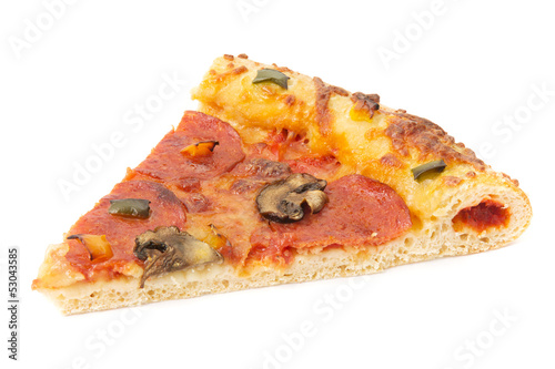 Single slice of pepperoni pizza