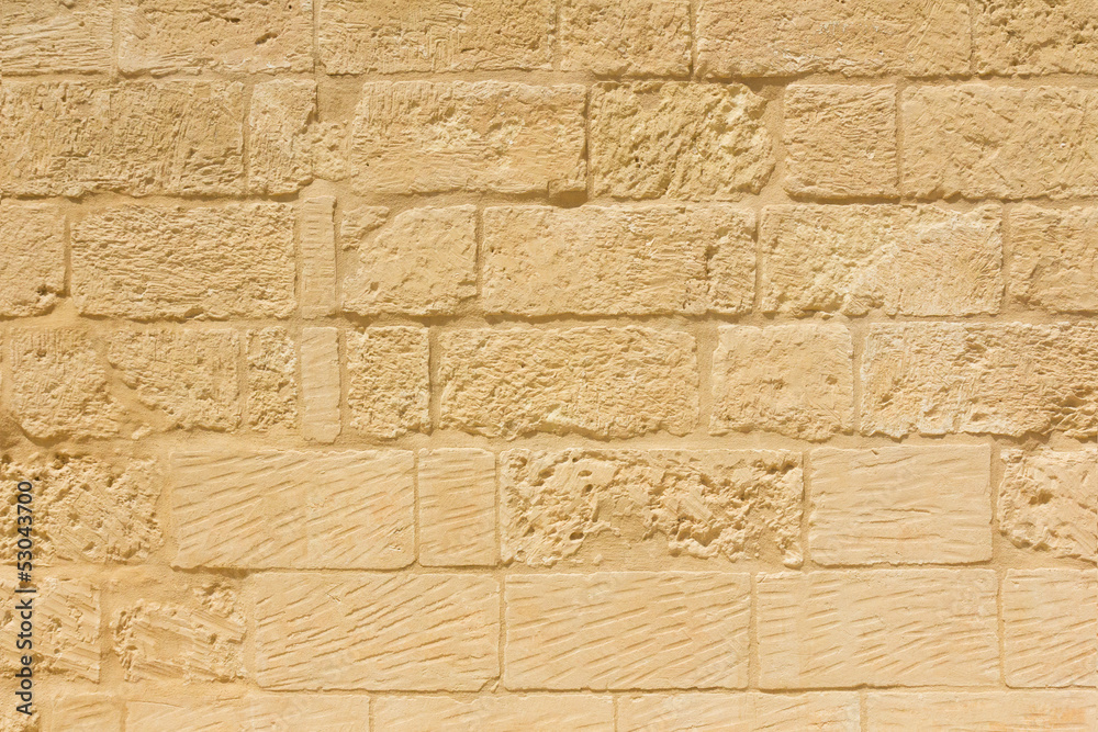 Fototapeta premium Weathered sandstone brick wall