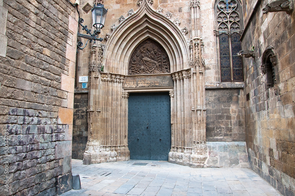 The Gothic Quarter in Barcelona.Spain.