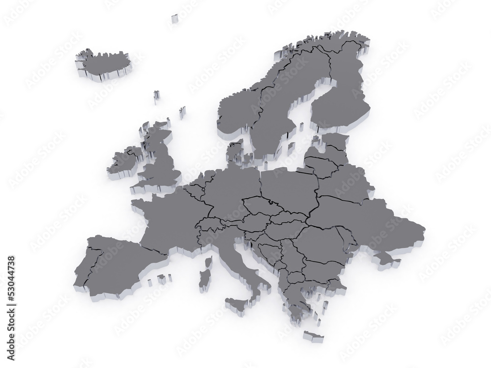 Naklejka three-dimensional map of Europe.