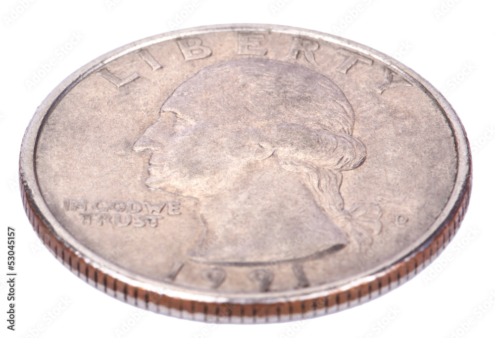 Isolated Quarter - Heads High Angle Isolated Quarter - Heads High Angle