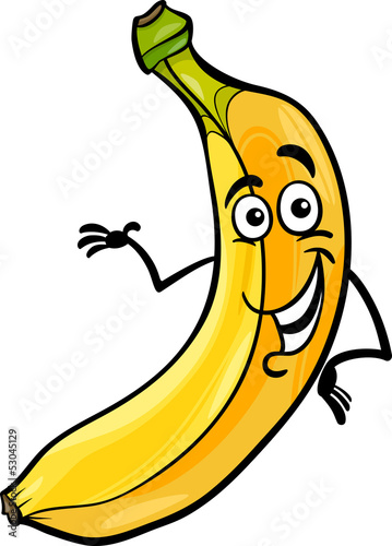 funny banana fruit cartoon illustration
