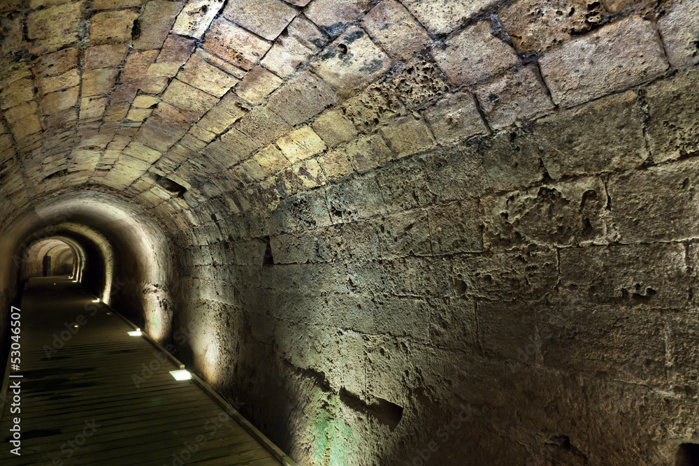 Naklejka premium Templar Tunnel in Acco