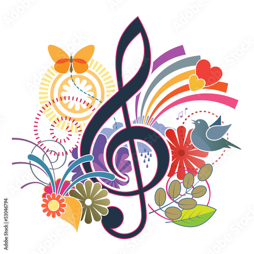 Treble clef music background