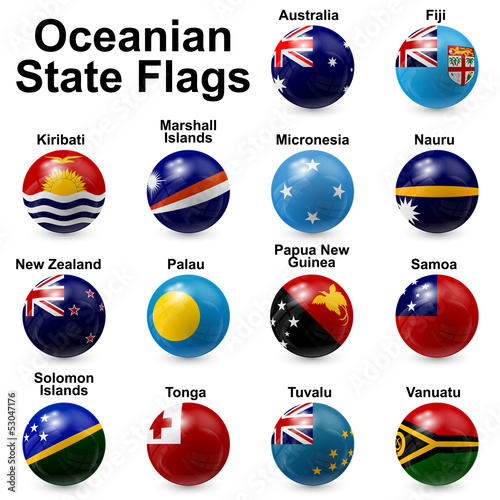 Oceania State Flags - ball shape