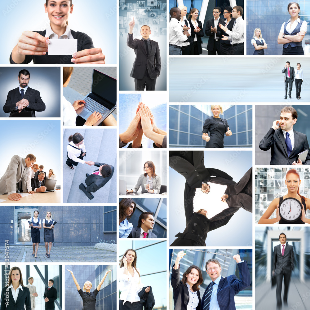 A collage of different business people working together Stock ...