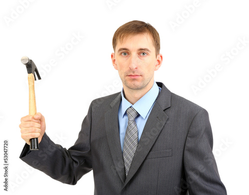 Young businessman with wren...