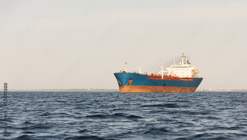 Chemical tanker anchored on sea