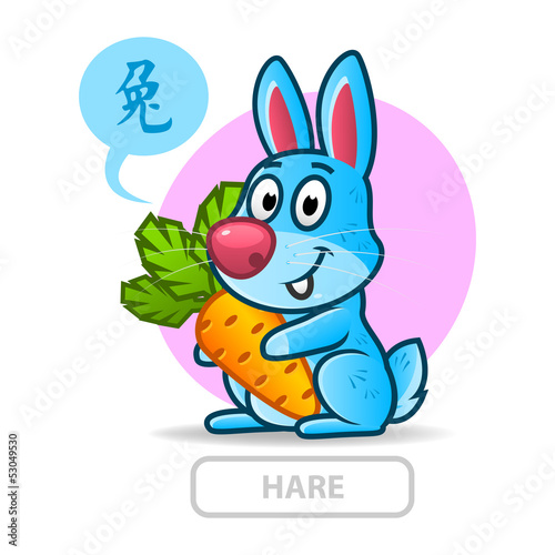 Chinese zodiac sign rabbit. vector
