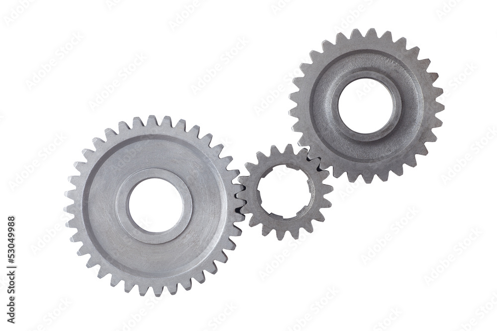 Metal gears isolated on a white background Metal gears isolated on a white background