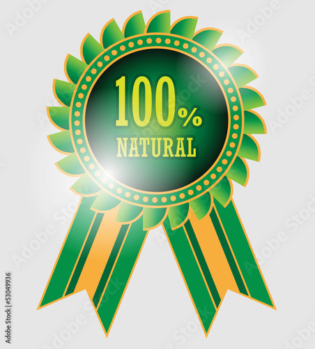 100 percent natural label, vector illustration
