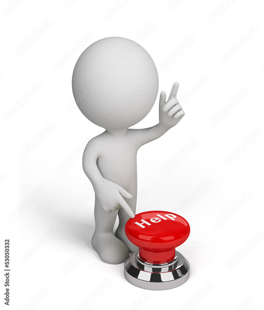 3d person with a Help button 3d person with a Help button