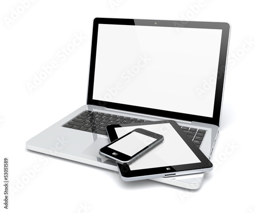 Laptop, tablet pc and smartphone