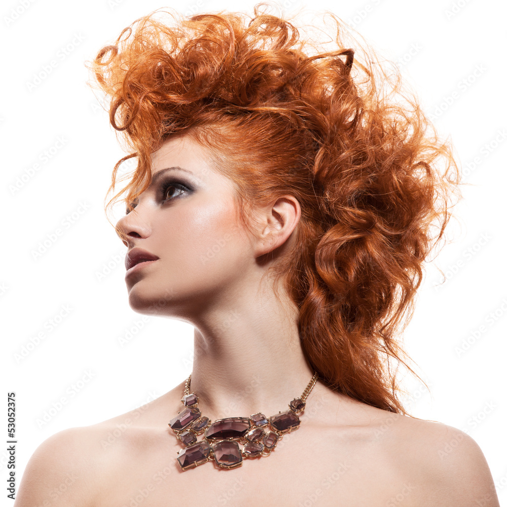 Fashion Portrait Of Luxury Woman With Jewelry Isolated