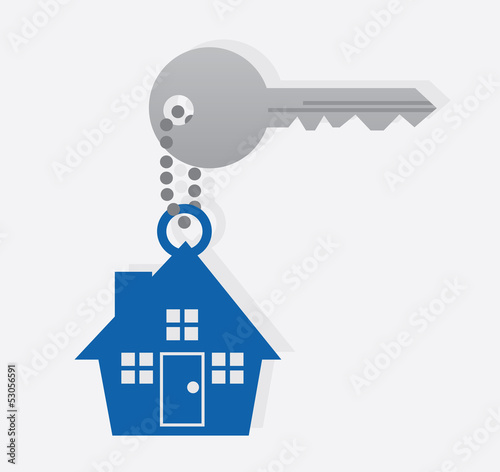 Key with house icon on a chain