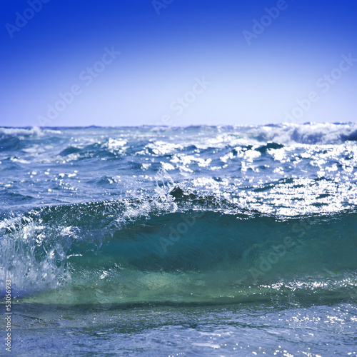 Tall waves on the surface of the ocean