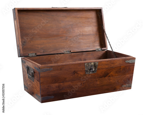 Wooden chest open