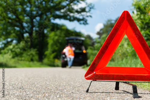 A car with a breakdown