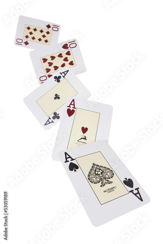 Poker, Full House, Asse, weiß, fallend