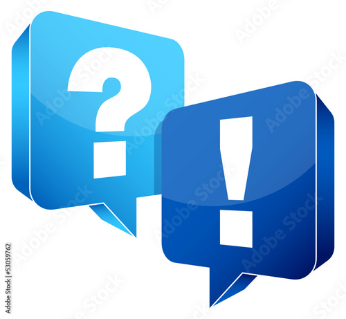 Speech Bubbles Question & Answer Blue