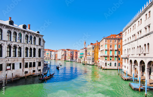 Canal Grande in Venice, Italy as seen from Rialto Bridge