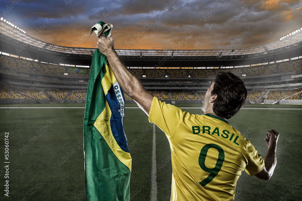 Naklejka premium Brazilian soccer player