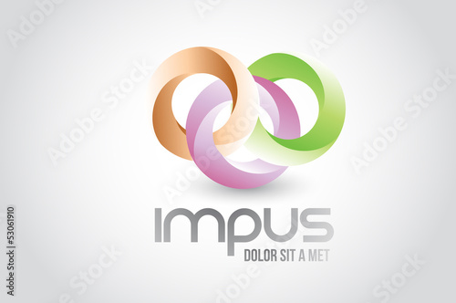 Business round link circles logo symbol
