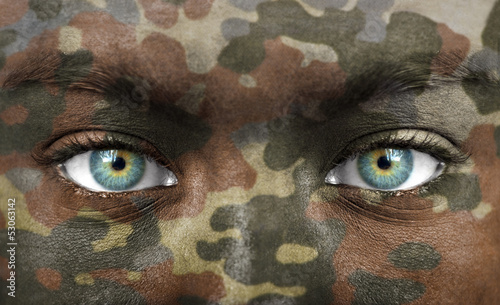 Soldier face with camo colours