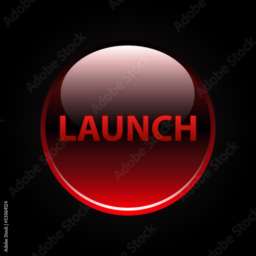 Red glossy launch button