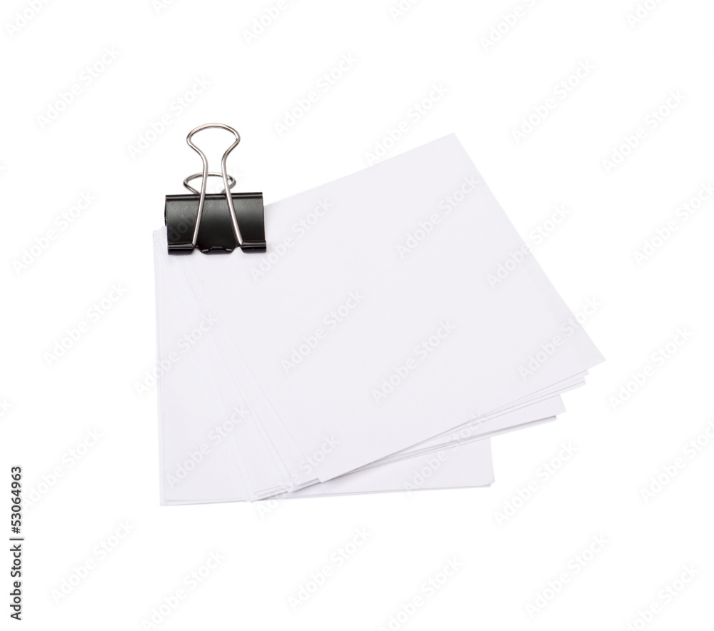 White paper sheets for letter with clip White paper sheets for letter with clip
