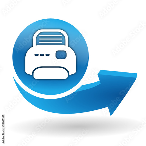 imprimante sur bouton web bleu