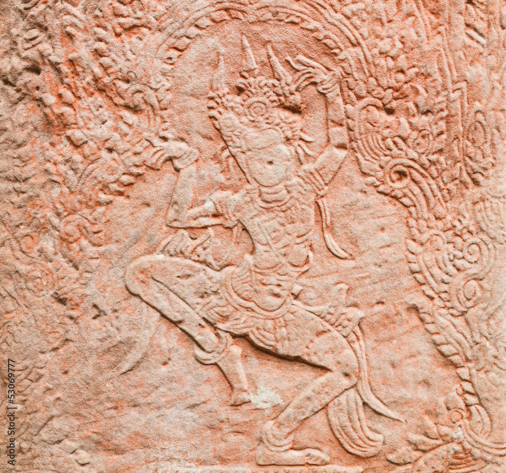 Stone Carvings in Angkor Wat, Cambodia