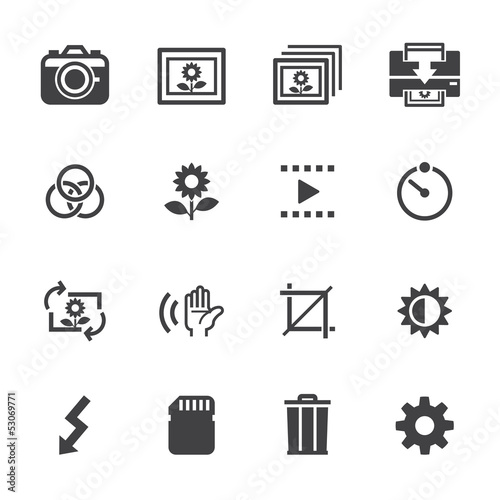 Photography icons and Camera Icons with White Background
