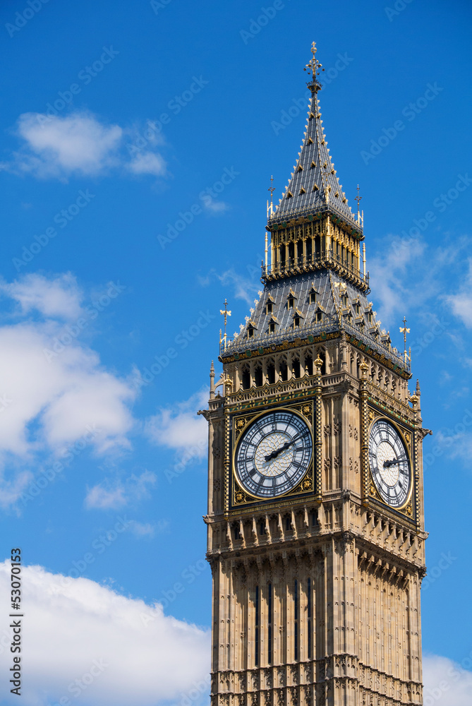 Big Ben Westminster Elizabeth Clock Tower in London England.
