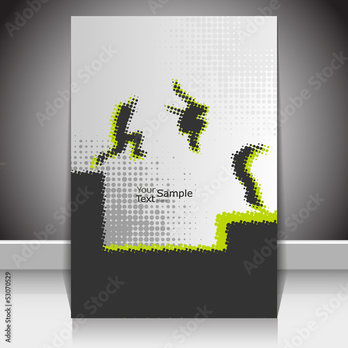 Dot pattern/Halftone parkour moves, on cover design