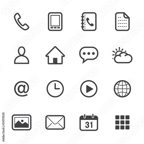 Mobile Phone Icons with White Background