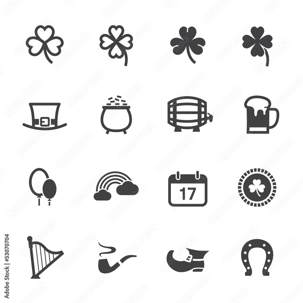 custom made wallpaper toronto digitalSaint Patricks Day Icons with White Background