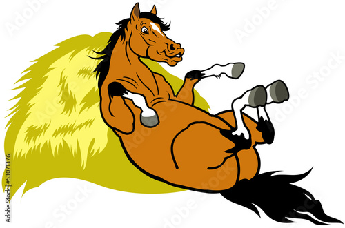 resting cartoon horse
