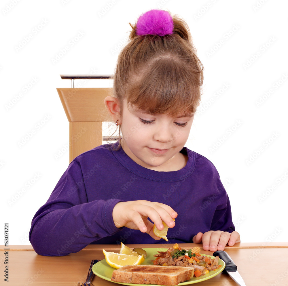 hungry little girl and healthy breakfast hungry little girl and healthy breakfast