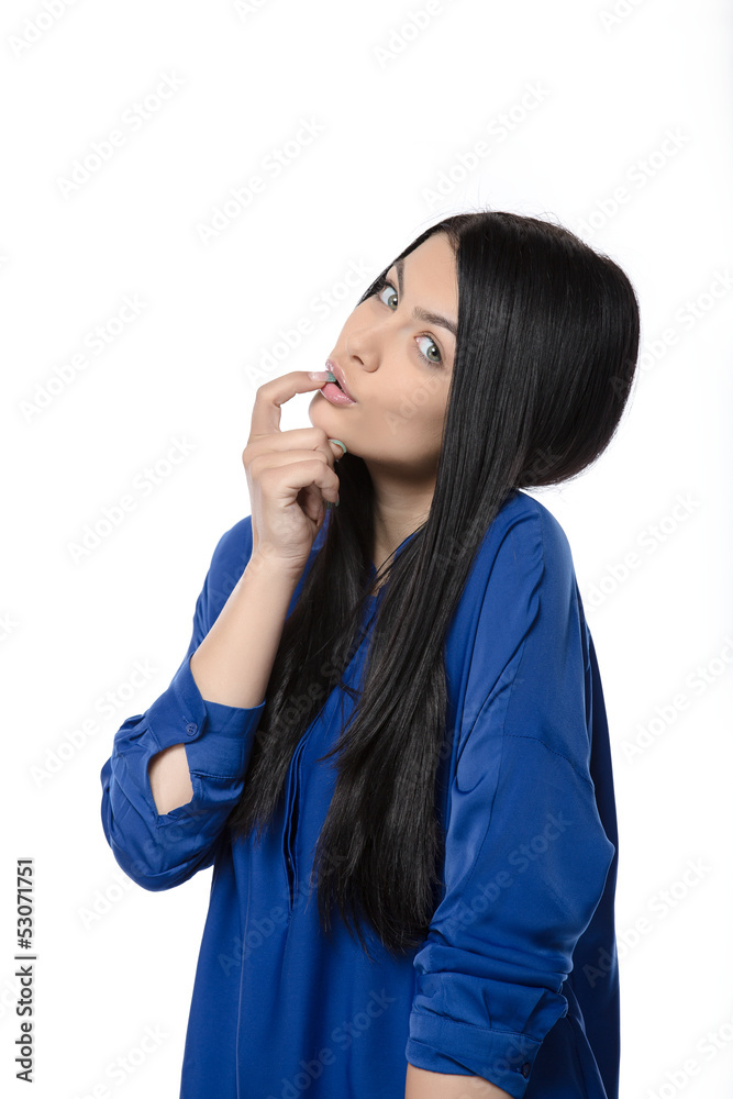 Happy smiling beautiful young woman showing thumbs up gesture Happy smiling beautiful young woman showing thumbs up gesture
