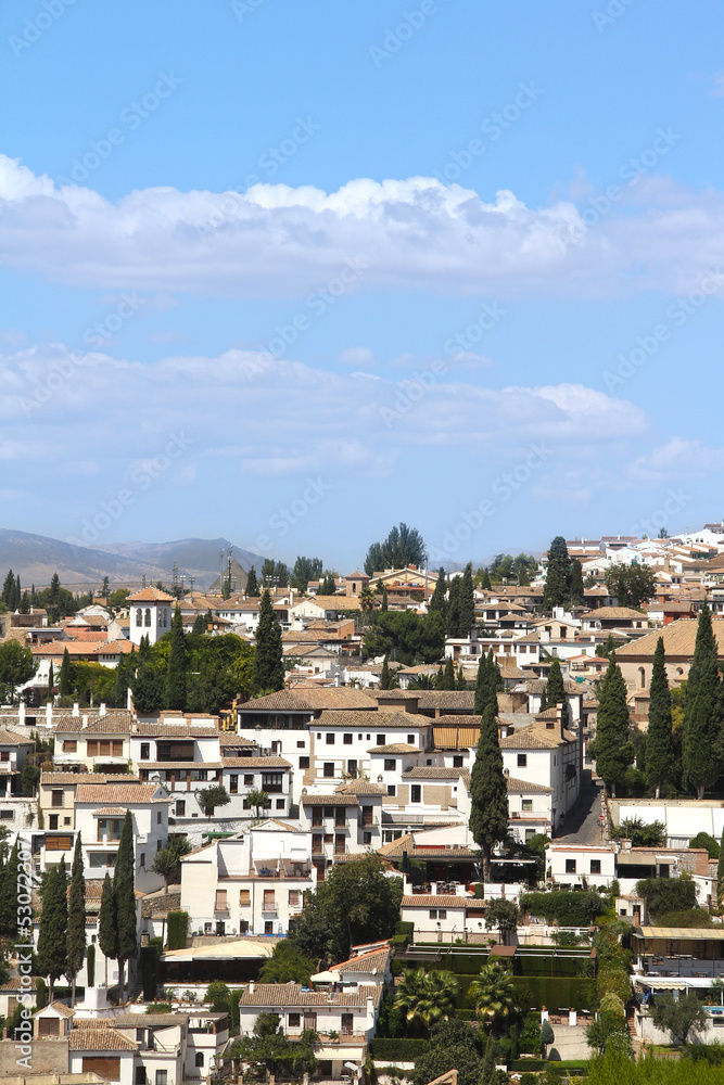 View on Alhambra and Granada