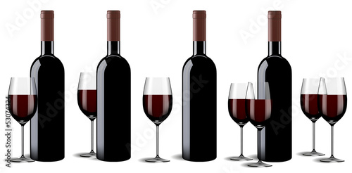 Wine bottle and glass set