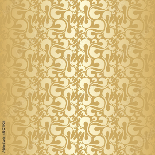 Golden abstract seamless pattern.