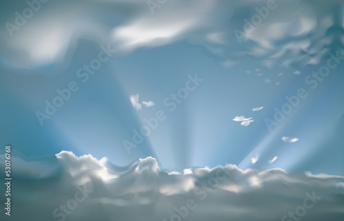 Rayons de soleil transperçant les nuages