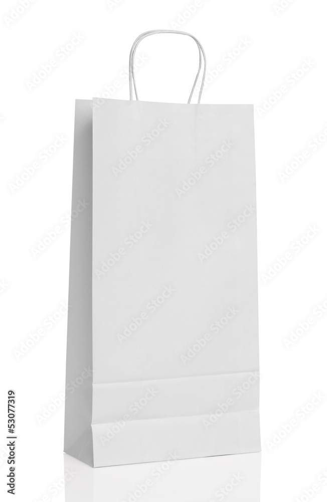 White paper shopping bag isolated. White paper shopping bag isolated.