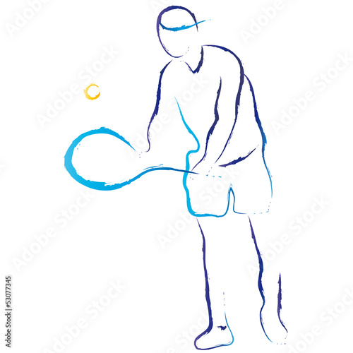 Tennisspieler - Mann spielt Tennis, Sport in der Freizeit betreiben und fit bleiben