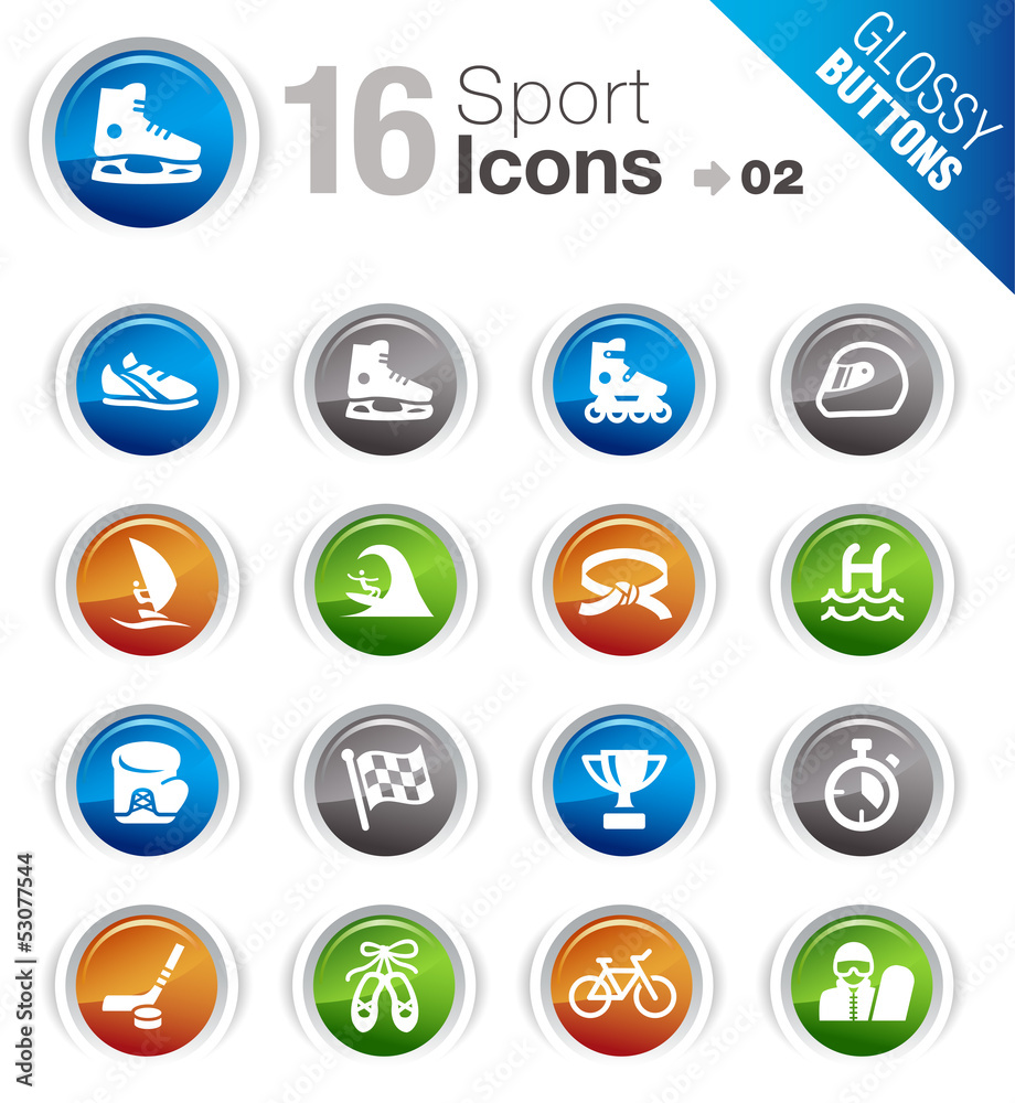Glossy Buttons - Sport icons
